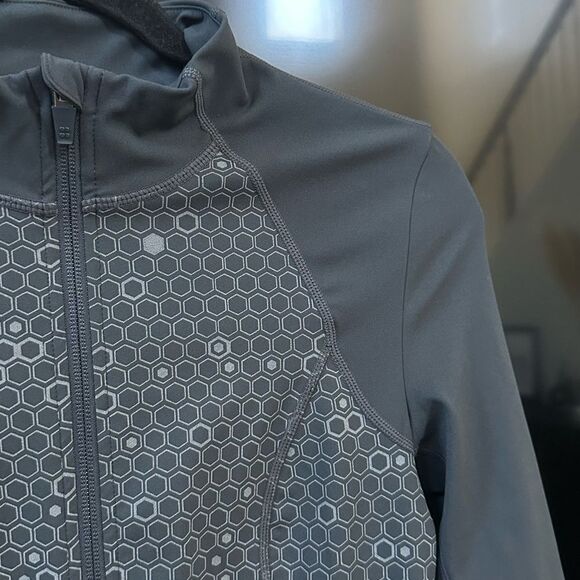 Sweaty Betty Power Zip Gray Geo Print Jacket - Picture 6 of 10